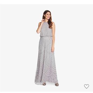 NWT Adrienne Papell Blouson Beaded Gown